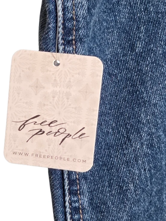 Free People High Roller Jumpsuit Sapphire Blue Slouchy Relaxed Cotton Large NWT - Picture 6 of 13